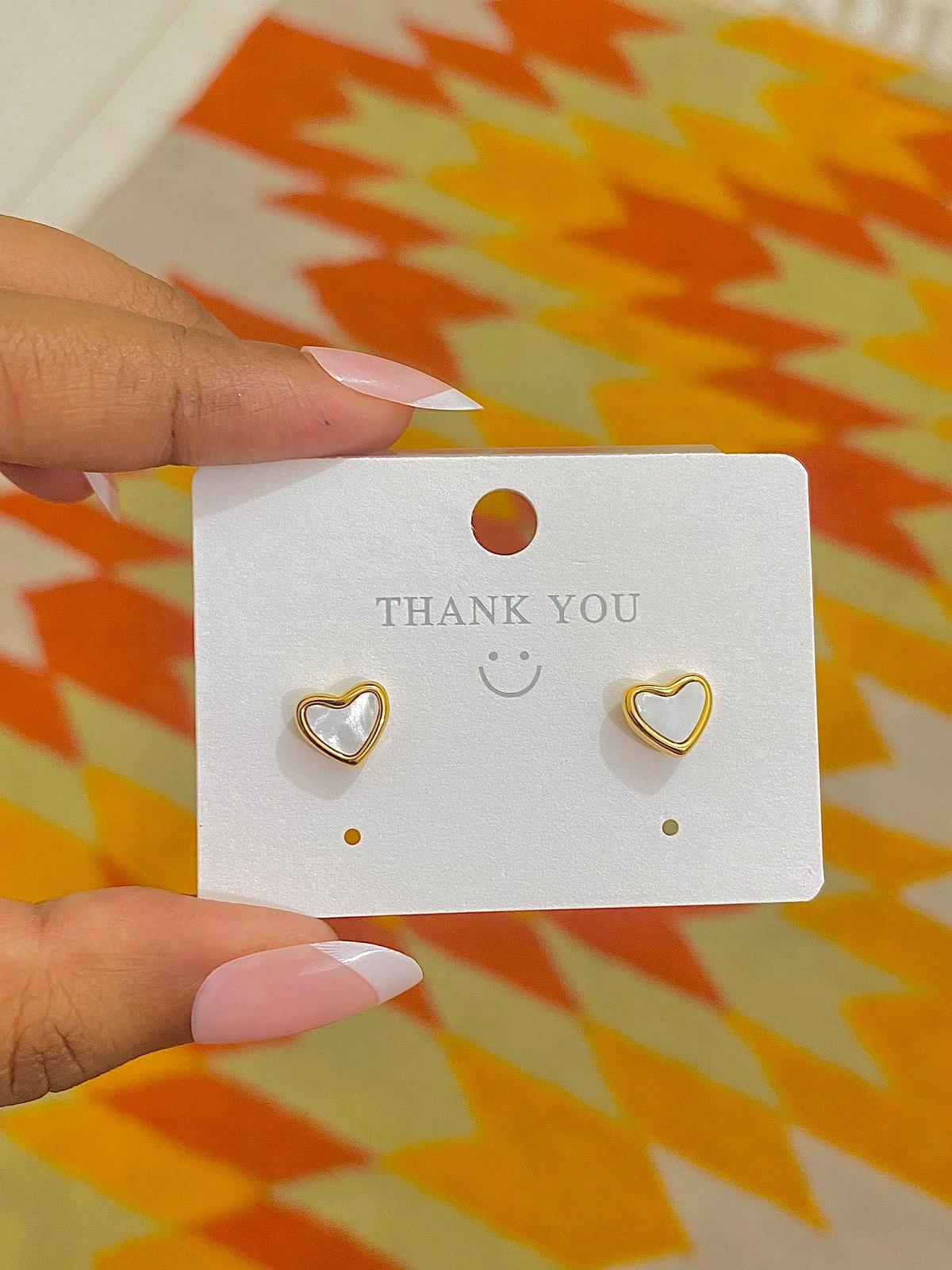 White Heart Minimalist Earrings